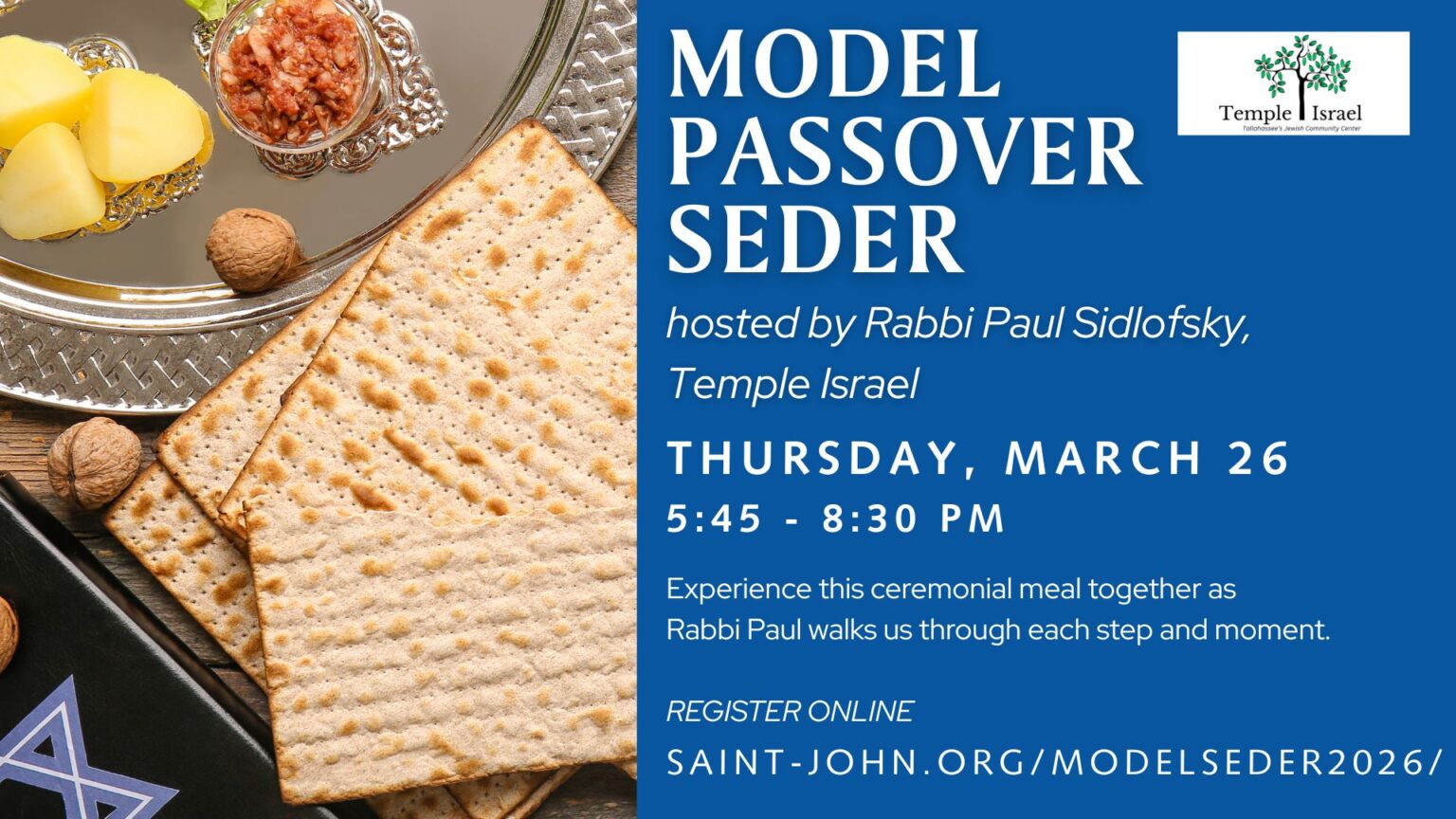 Model Sader Model Passover Seder with Rabbi Paul Sidlofsky - St. John's Episcopal ...